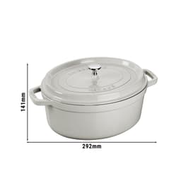 STAUB | LA COCOTTE - Cocotte - oval - 230mm - Gusseisen - Weisser Trüffel