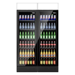 (2 Stück) Getränkekühlschrank - 690 Liter - rahmenloses Design - mit 2 Glastüren & Werbedisplay