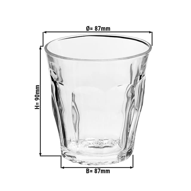 (6 Stück) Duralex Allzweck Trinkglas - PICARDIE - 250 ml - Transparent