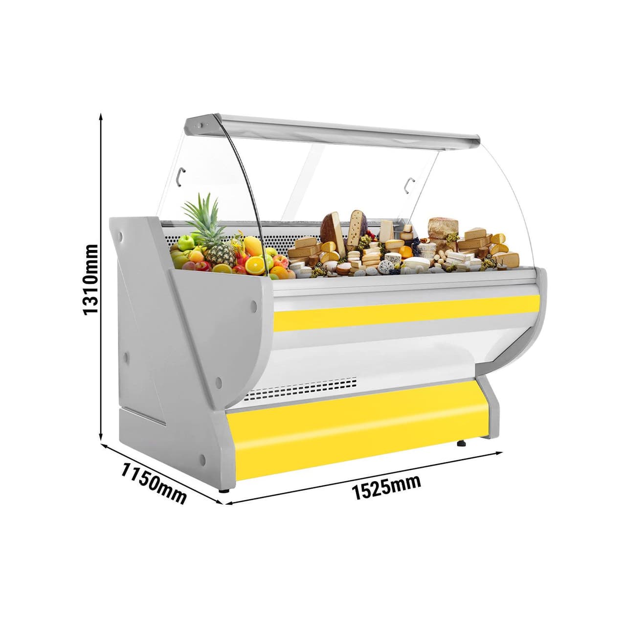 Kühltheke - 1500mm - mit Beleuchtung - Frondblende Gelb