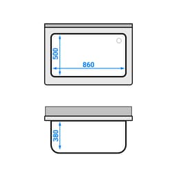 Topfspültisch Premium - 1000x700mm - mit Grundboden & 1 Becken