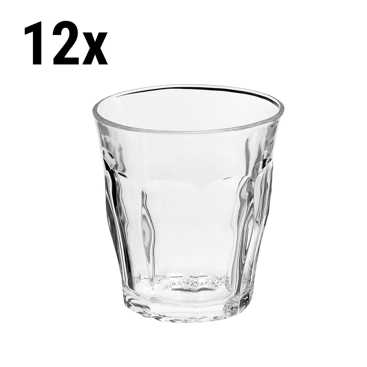 (12 Stück) Duralex Allzweck Trinkglas - PICARDIE - 220 ml - Transparent