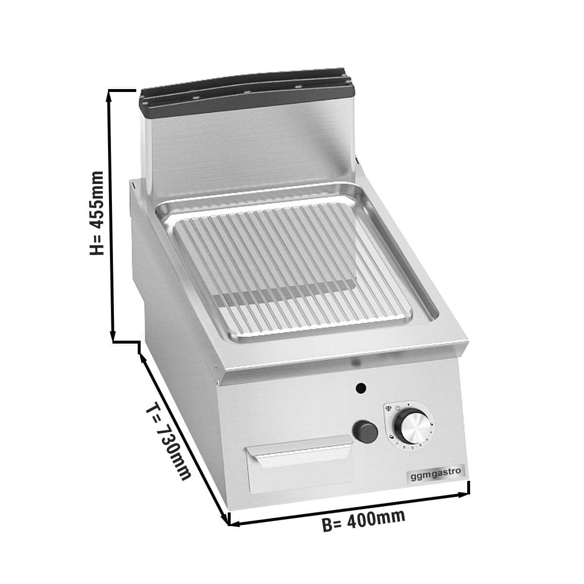 Gas Bratplatte - 6,9 kW - Gerillt