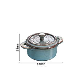 STAUB | CERAMIQUE - Mini Cocotte - Ø 100mm - rund - Keramik - Antik-Türkis