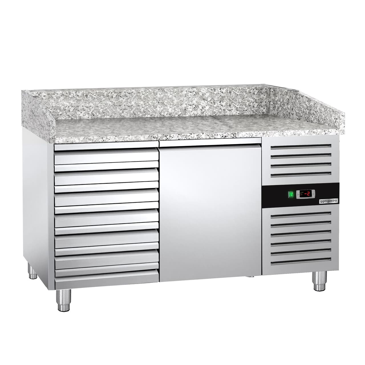 Pizzakühltisch ECO - 1500x800mm - mit 1 Tür & 7 Schubladen