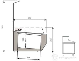 Kühlaufsatzvitrine Premium PLUS - 1328x353mm - 5x GN 1/4