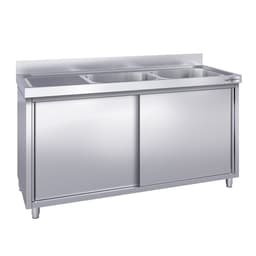 Spülschrank PREMIUM - 1800x600mm - mit 2 Becken rechts