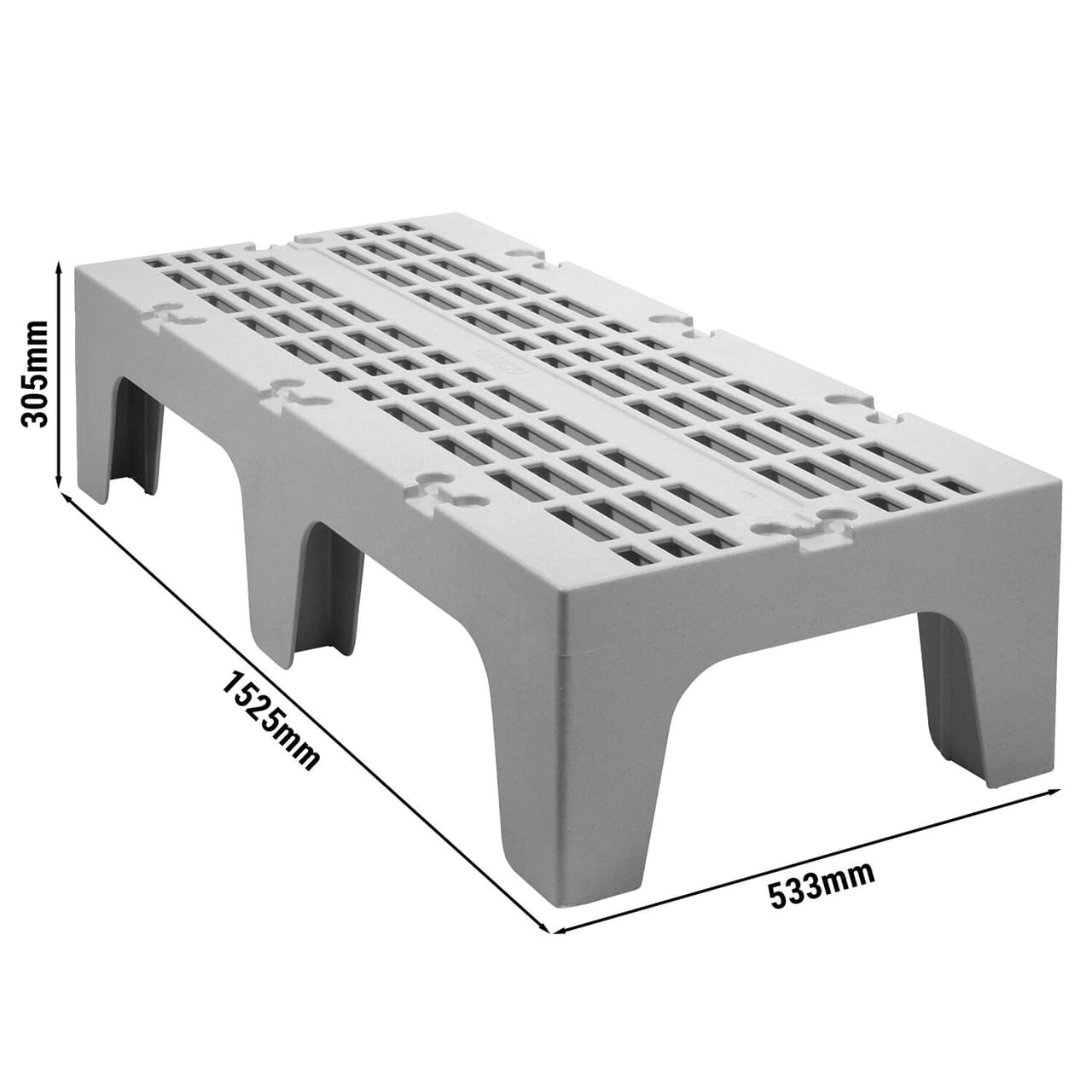 CAMBRO | Serie S - Schwerlast Lageruntersatz - 1525mm - mit geschlitzter Oberfläche - Grau gesprenkelt