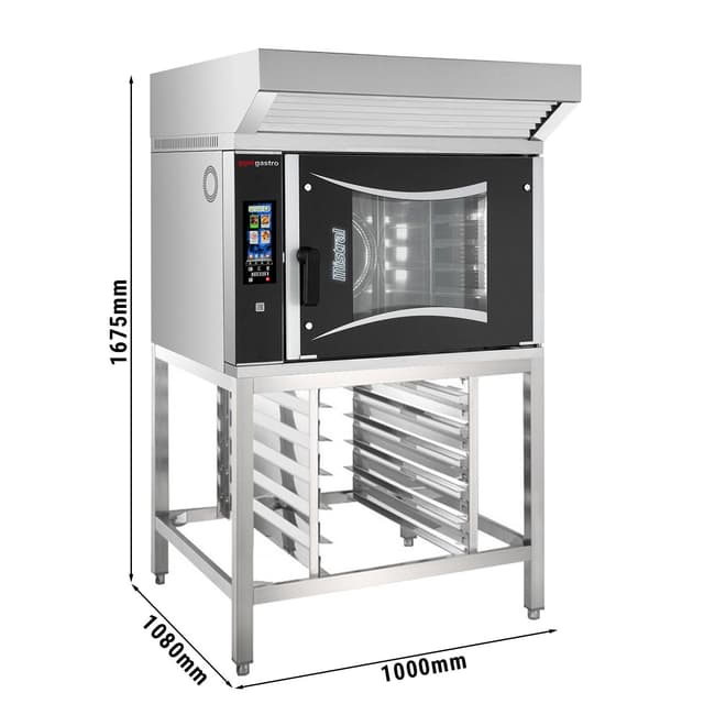 Bäckerei-Elektro-Kombidämpfer - Touch - 6x EN 60x40 - inkl. Haube & Waschsystem