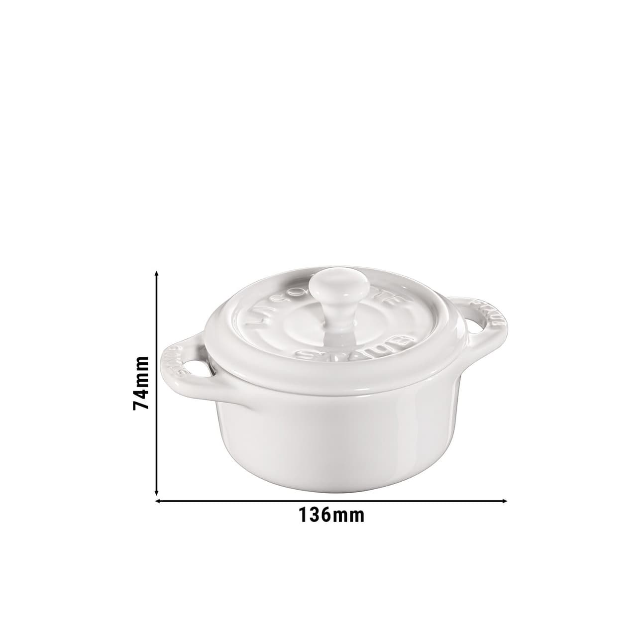 STAUB | CERAMIQUE - Mini Cocotte - Ø 100mm - rund - Keramik - Reinweiß