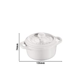 STAUB | CERAMIQUE - Mini Cocotte - Ø 100mm - rund - Keramik - Reinweiß