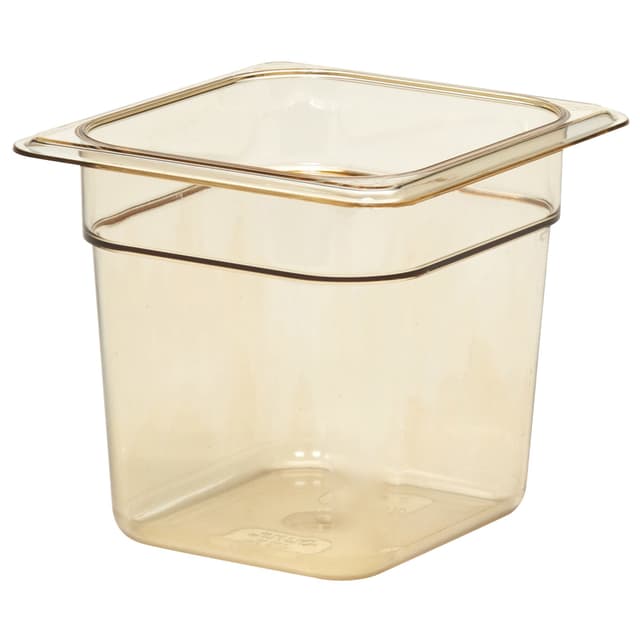 (6 Stück) CAMBRO | H-PAN™ -  Hitzebeständige GN 1/6 Behälter - Bernstein - Tiefe: 150mm