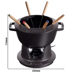 STAUB | SPECIALITIES - Fondue Set - Ø 200mm - Gusseisesn -Schwarz