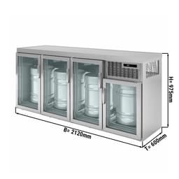 Fasskühler - 4x50 L Fässer - 2100x600mm - mit 4 Glastüren