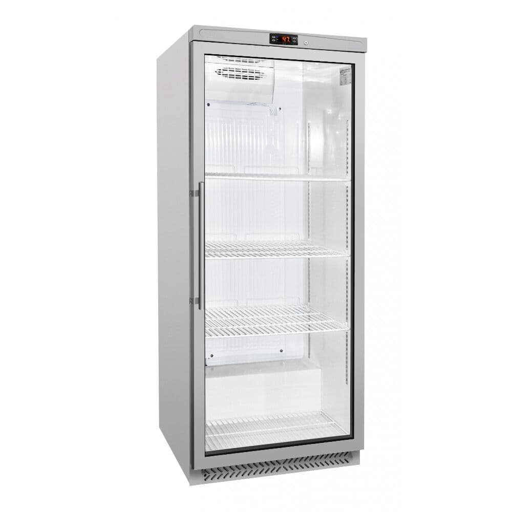 Lagerkühlschrank Edelstahl ECO - 580 Liter - mit 1 Glastür