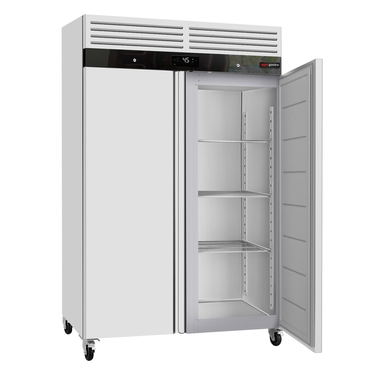 Kühlschrank Edelstahl ECO - 1200 Liter - mit 2 Edelstahltüren - Innenseite der Tür aus Kunststoff