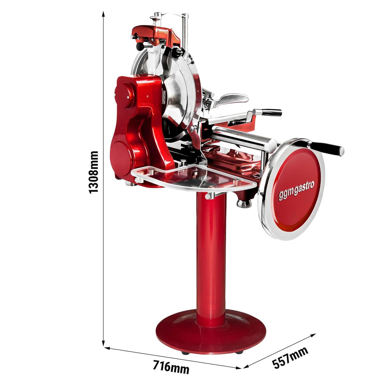 Schwungradmaschine - Messer: Ø 300mm - Rot - inkl. Untergestell