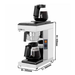 Filterkaffeemaschine - 1,8 Liter - 2,39 kW - mit 2 Wärmeplatten & Thermokinetik - inkl. 2 Glaskannen