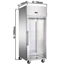 Bäckerei-Tiefkühlschrank Edelstahl ECO - EN 60x80 - 600 Liter - mit 1 Glastür