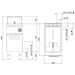 Gas Fritteuse - 18 Liter - 14 kW