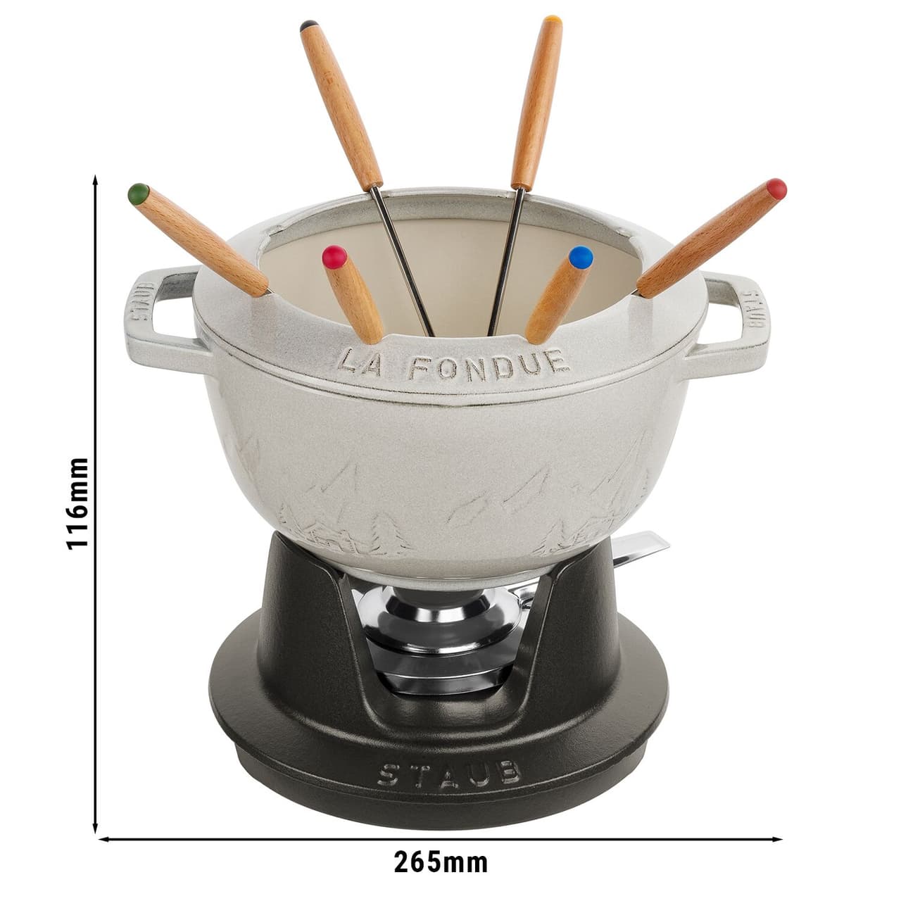 STAUB | SPECIALITIES - Fondue Set - Ø 200mm - Gusseisesn -Weisser Trüffel