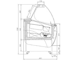 Eistheke LUCA - 1060mm - Umluft - mit Beleuchtung - für 7x 5 Liter Eisbehälter