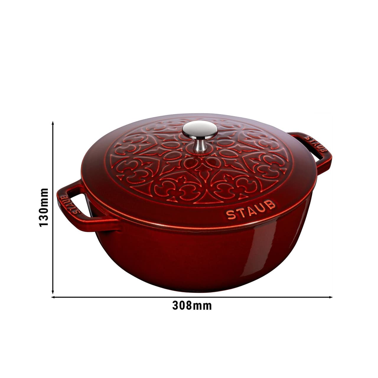 STAUB | LA COCOTTE - La Marmite Lilie - Ø 240mm - Gusseisen - Grenadine-Rot