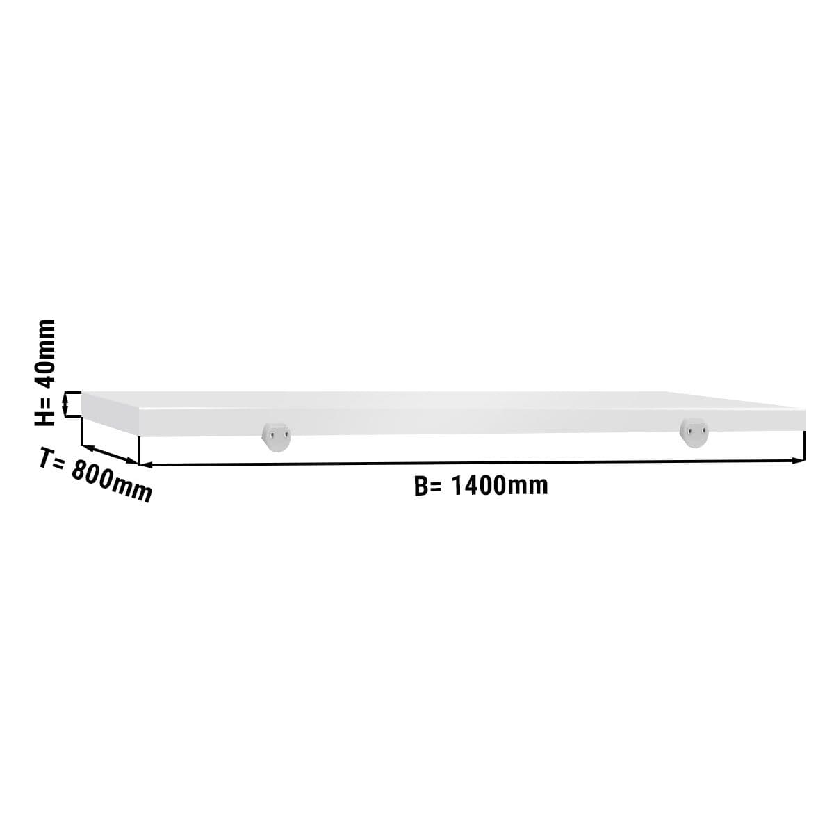 Schneideplatte für Arbeitstisch - 1400x800mm - Weiß