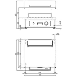 Elektro Pita Ofen/ Salamander - 4,5 kW - 220 Volt - Elektronische Steuerung