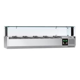 Kühlaufsatzvitrine PREMIUM mit LED-Licht - 1200x335mm - 5x GN 1/4