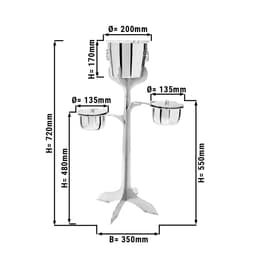 Flaschenkühler mit Ständer & 2 Eiswürfelbehälter - Edelstahl