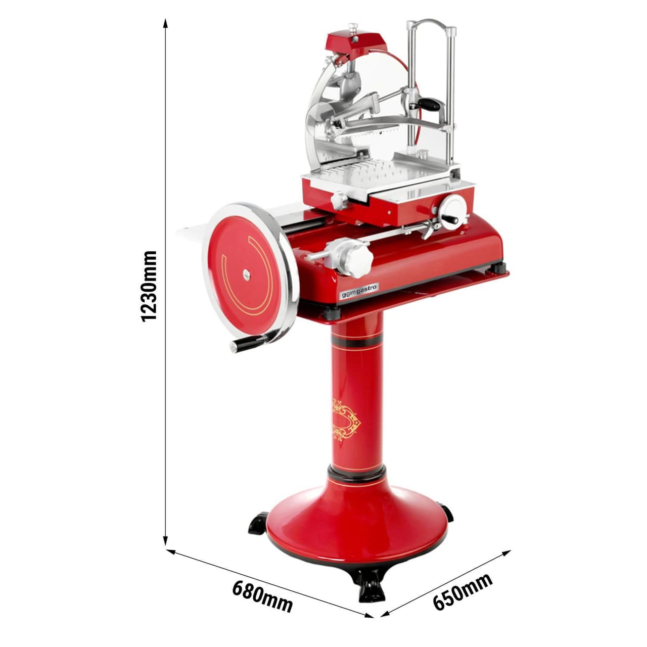 Schwungradmaschine Rustikal - Messer: Ø 250mm - Rot - inkl. Untergestell