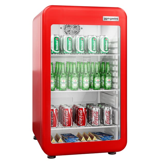 Minibar-Kühlschrank - 500mm - 120 Liter - mit 1 Glastür & LED-Beleuchtung