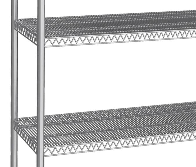 Edelstahlregal - 1370x460mm - mit 4 Drahtböden (FEST)