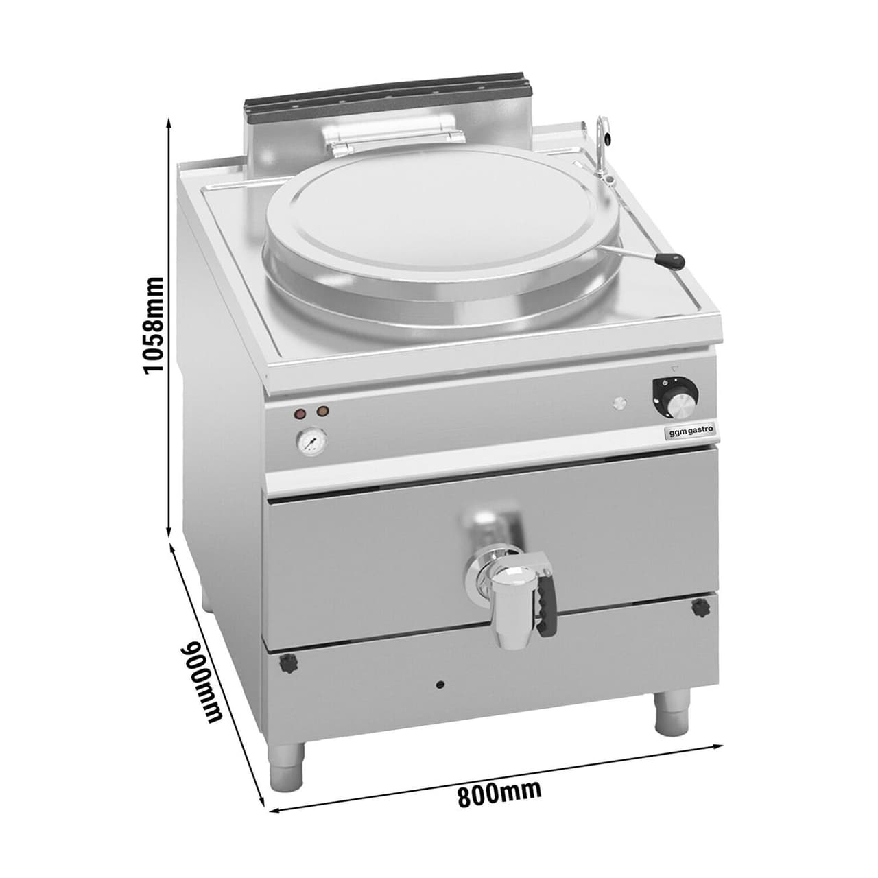 Gas Kochkessel - 150 Liter - 20,9 kW - Indirekte Beheizung