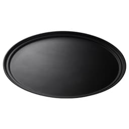 (6 Stück) CAMBRO | CAMTREAD® - Fiberglas Tablett - oval - 685x560mm - niedriges Profil - Schwarz