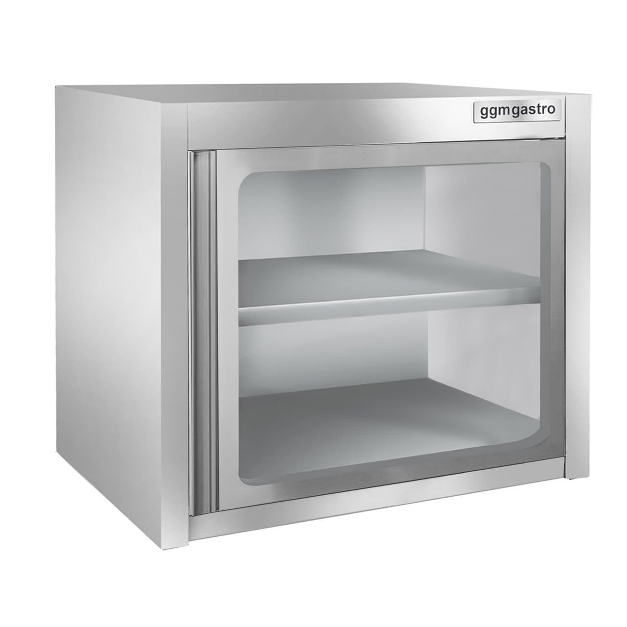 Edelstahl Wandhängeschrank - 800x400mm - mit Glasflügeltür - 650mm hoch