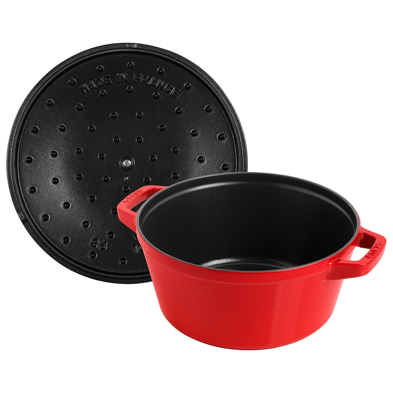 STAUB | STACKABLE SET - Kochtopfset - 2-tlg - Ø 240mm - Gusseisen - Kirsch-Rot