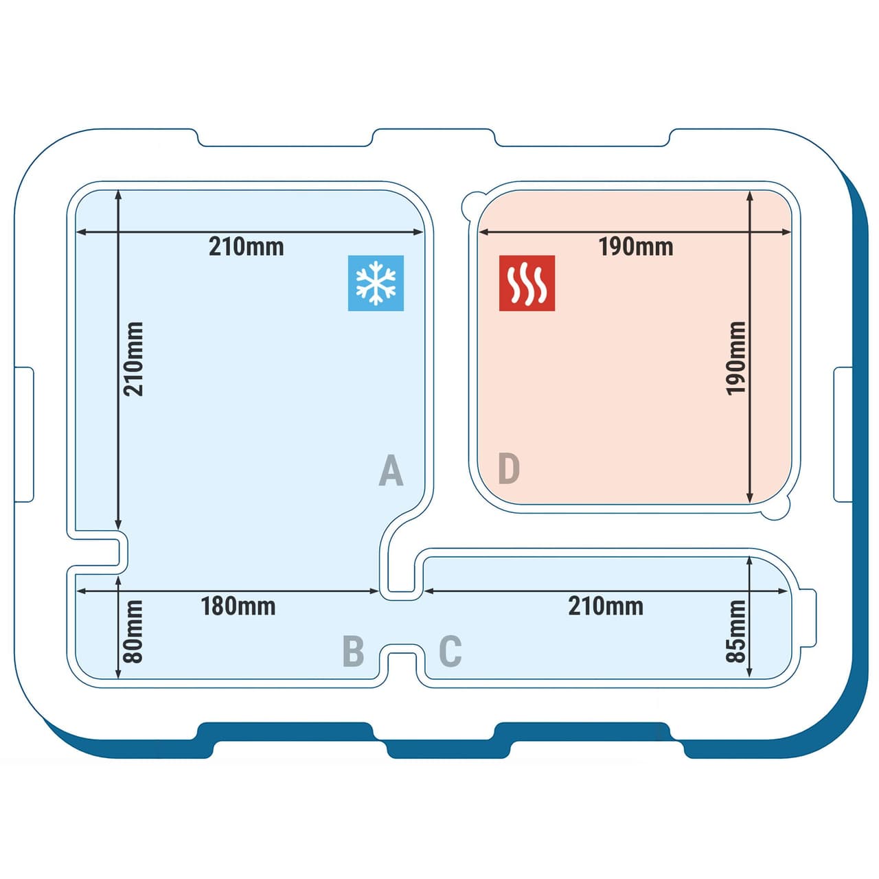 CAMBRO | CAM GOBOX® - Isolierter Behälter für Mahlzeiten - mit 4 Fächer