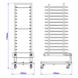 Bäckerei-Elektro-Kombidämpfer - Touch - 16x EN 60x40 - inkl. Gestellwagen & Waschsystem