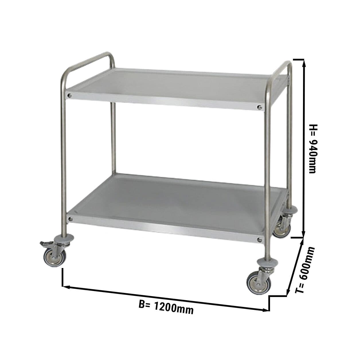 Servierwagen - 1200x600mm - mit 2 Abstellflächen