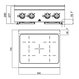 Induktionsherd - 14 kW - 4 Kochfelder