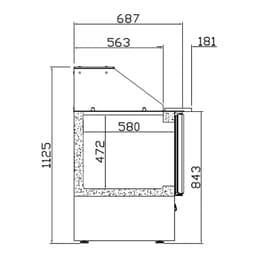 Saladette Premium PLUS - 1460mm - 3 Türen - mit Glasaufsatz für 9x GN 1/3 & 6x 1/6 GN