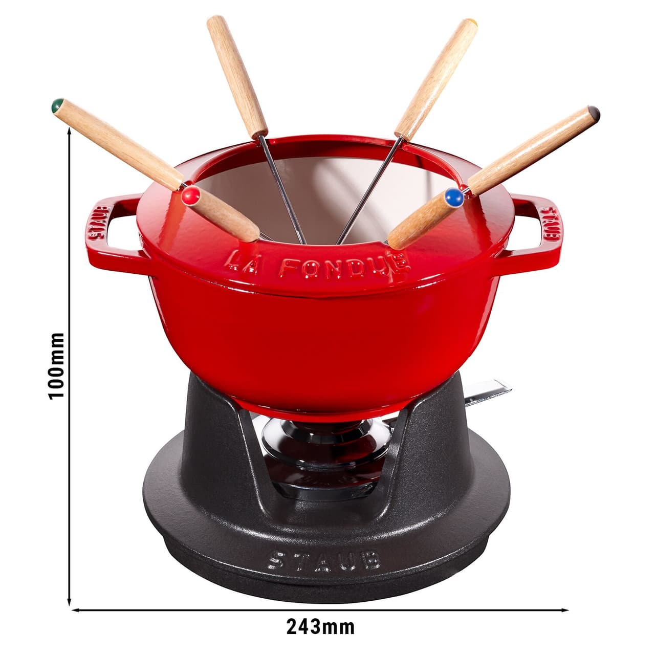 STAUB | SPECIALITIES - Fondue Set - Ø 180mm - Gusseisesn - Kirsch-Rot