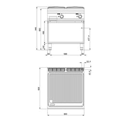 Elektro Bratplatte - 13,7 kW - Gerillt