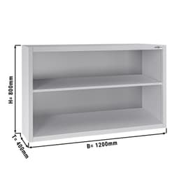 Edelstahl Wandhängeschrank ECO - 1200x400mm - ohne Schiebetür 800mm hoch