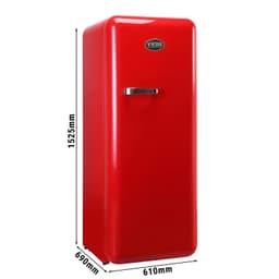 GASTRO-COOL | Retro-Kühlschrank - 300 Liter - 1 Tür - Rot