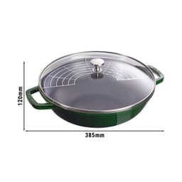 STAUB | SPECIALITIES - Wok mit Glasdeckel - Ø 300mm - Gusseisen - Basilikum-Grün