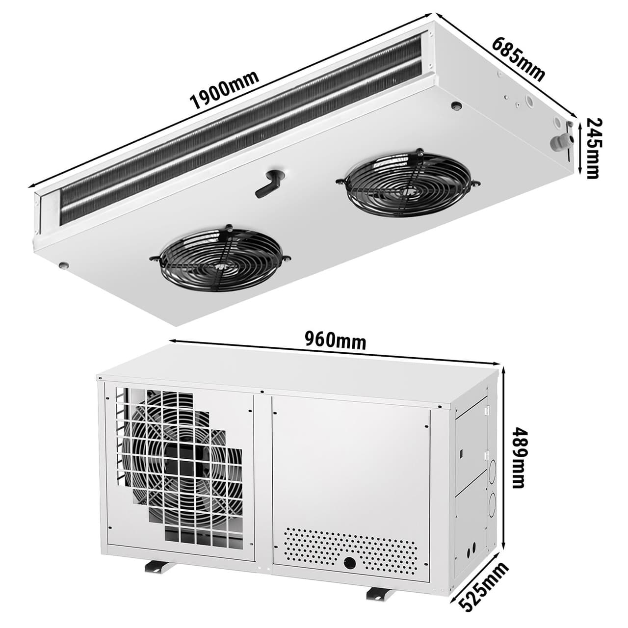 Split-Tiefkühlaggregat  - für max. 20m³ - Schutzart IP 51