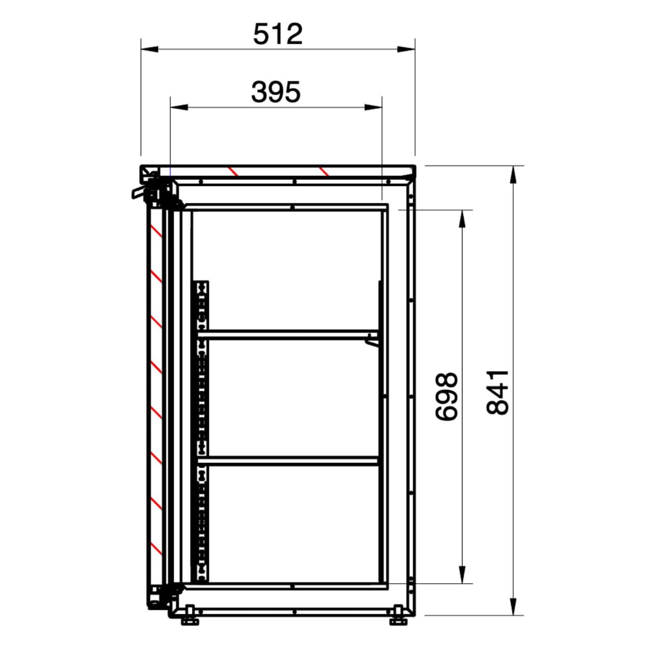 Bar- & Getränkekühltisch PREMIUM - 1989x528mm - 410 Liter - mit 3 Glastüren